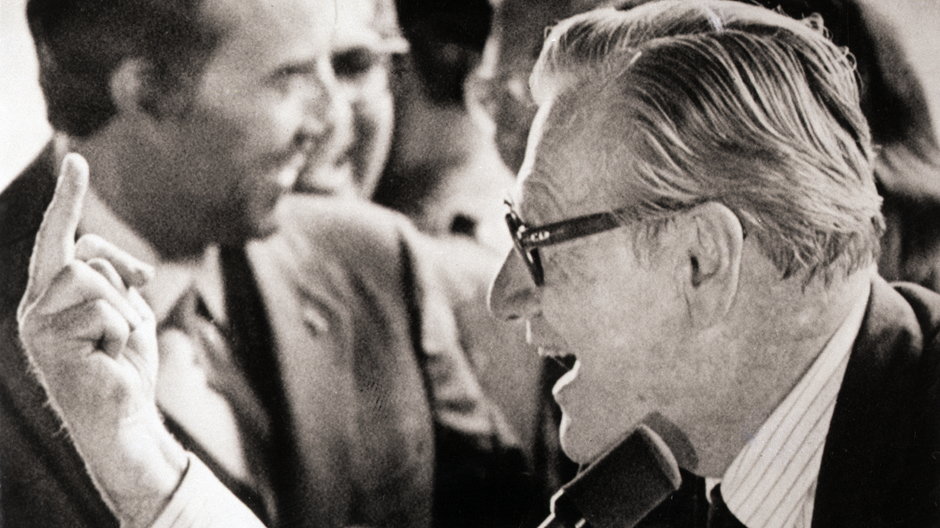 41. wiceprezydent USA Nelson Rockefeller. 1976 r., spotkanie ze studentami Uniwersytetu Binghamton