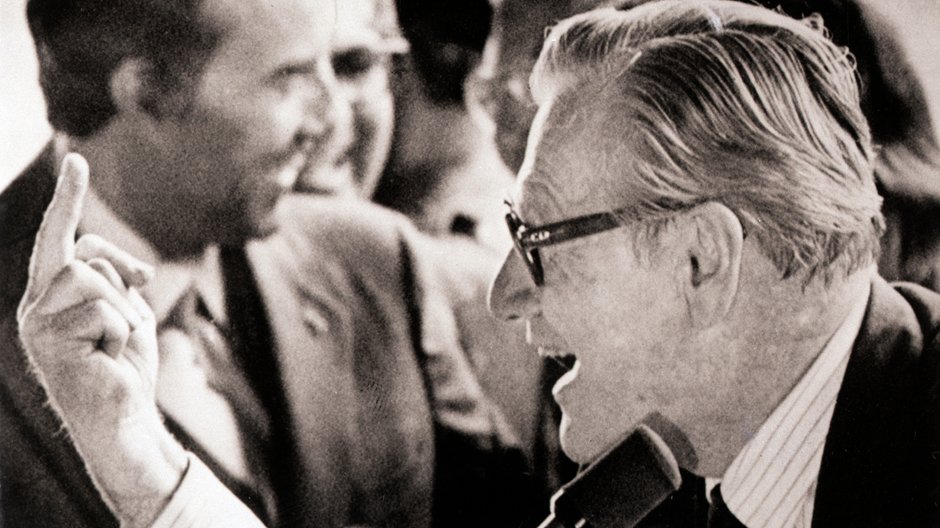 41. wiceprezydent USA Nelson Rockefeller. 1976 r., spotkanie ze studentami Uniwersytetu Binghamton