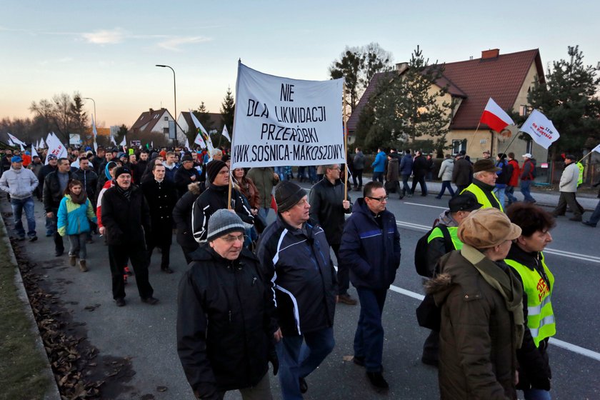 Protest górników w Gliwicach