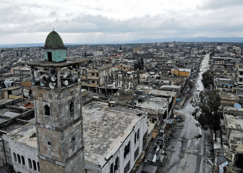 Syryjskie miasto Kafranbel, na południe od miasta Idlib w północno-zachodniej Syrii wygląda jak miasto duchów