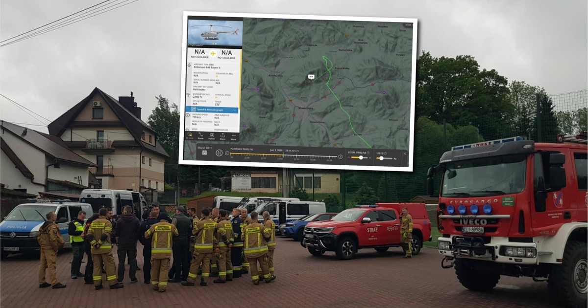 Tragedia w Beskidzie: Wrak śmigłowca i ciało pilota odnalezione