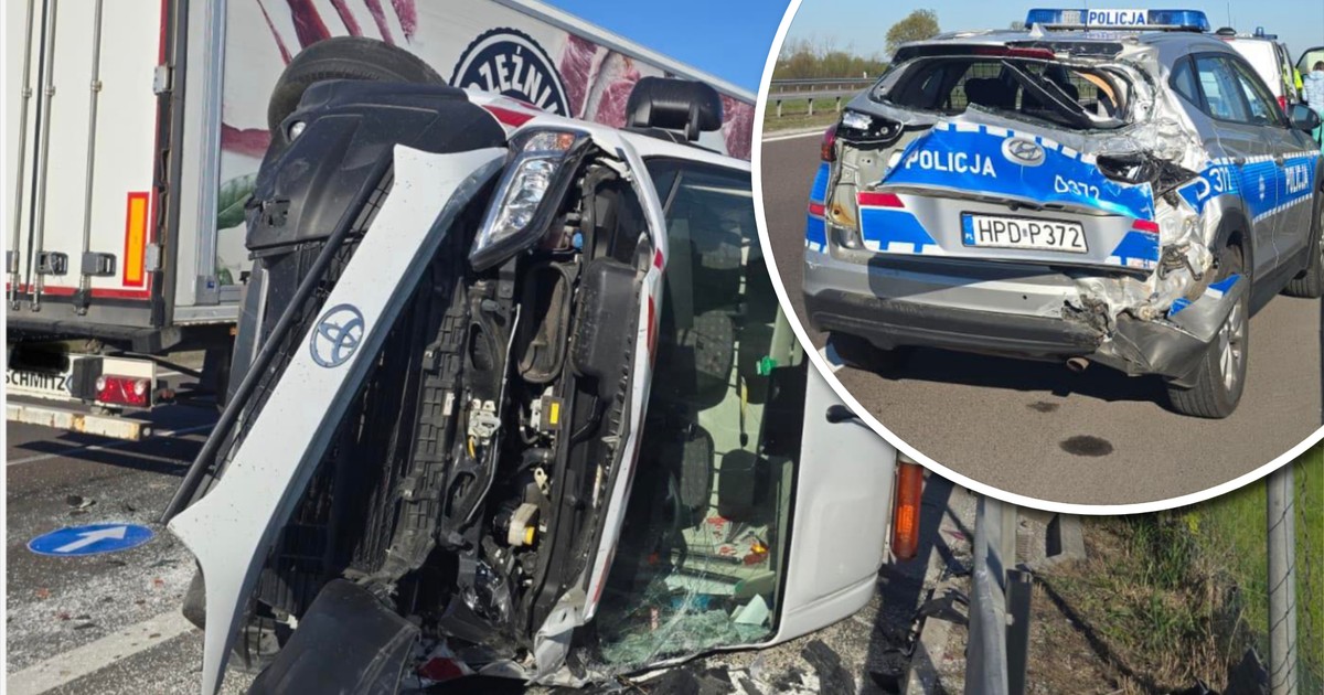 Ciężarówka rozszalała się na S17: Policjant w szpitalu