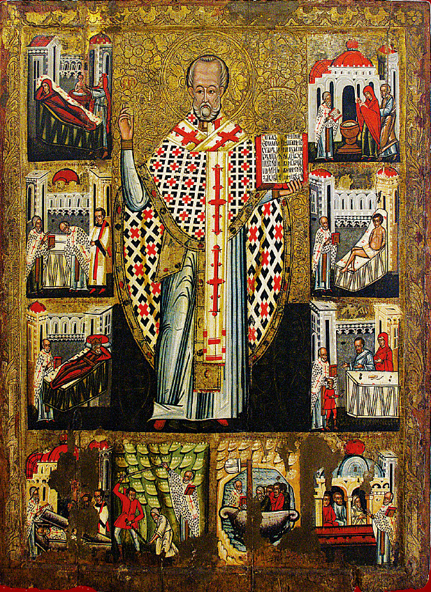 Św. Mikołaj, poł.XVI w., ikona z nieistniejącej drewnianej cerkwi w Dubovej (od 1906 r.w kolekcji MSB).