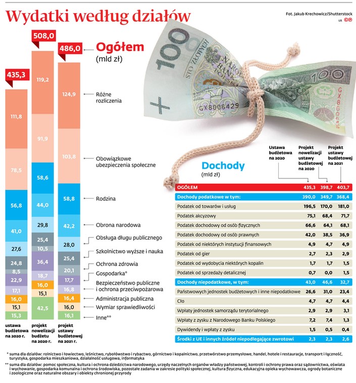 Wydatki według działów