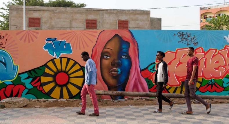 fresque dans les rue de la capitale Dakar