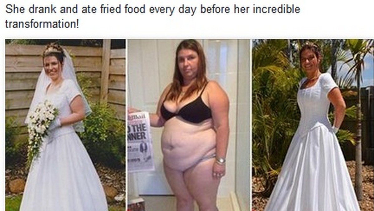 35-letnia matka trójki dzieci w 32 tygodnie schudła aż 35 kg. W internecie opublikowała swoje zdjęcia przed i po odchudzaniu. Lauren Kertland po uracie zbędnych kilogramów zmieściła się w swoją suknie ślubną, w której 15 lat temu poszła do ołtarza. Wygląda rewelacyjnie!