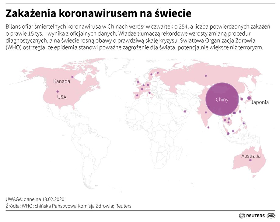 Epidemia koronawirusa na świecie