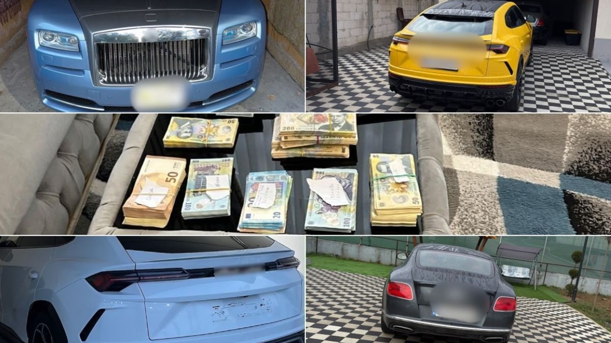 Percheziții DIICOT și FBI în București și trei județe. Lamborghini, Rolls-Royce și teancuri de bani acasă la suspecții care aduceau mașini din SUA