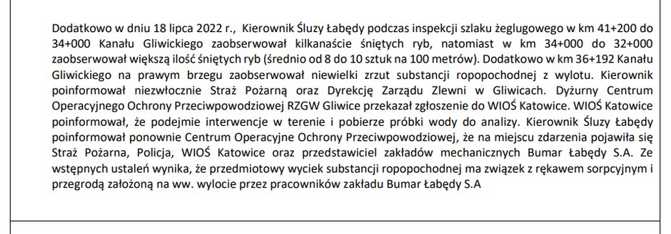 Fragment notatki Wód Polskich do której dotarł Onet