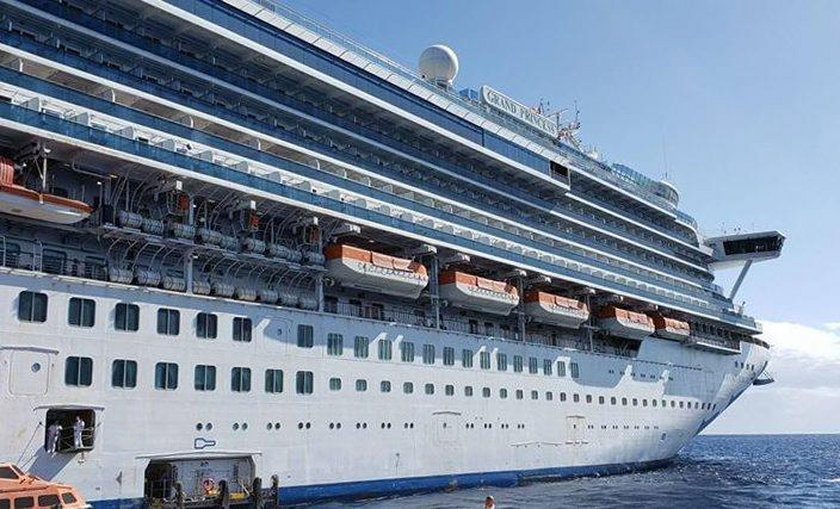 Grand Princess cruise ship circles off the coast of California