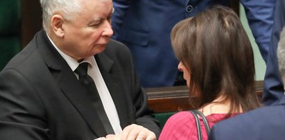 Posłanka czule głaskała Kaczyńskiego. "To wysoki stopień zażyłości"