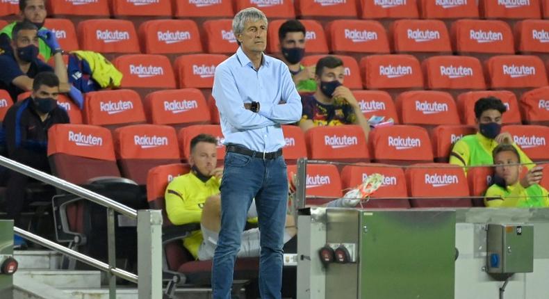 Quique Setien is under pressure despite being appointed Barcelona coach in January.