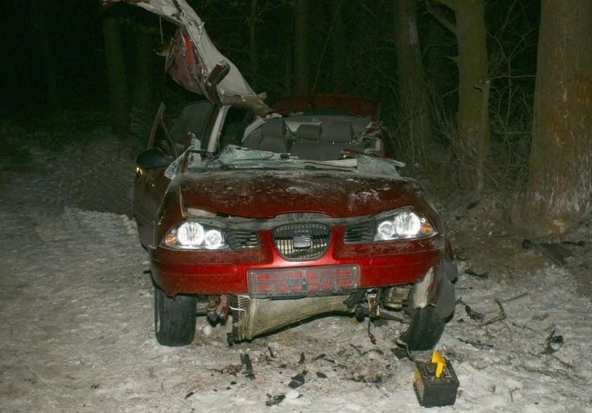 Samochód rozerwany na kawałki. Kierowca nie miał szans