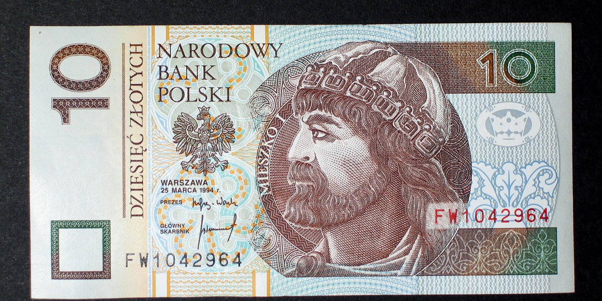 Banknot o nominale 10 zł