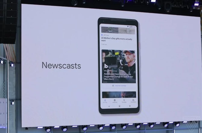 Google News w nowej wersji wprowadza Newscasts (fot. The Verge)