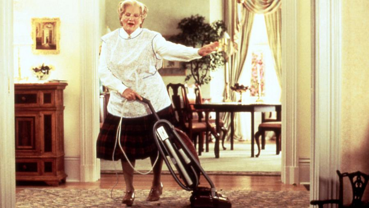 "Pani Doubtfire", reżyseria: Chris Columbus. Obsada: Robin Williams, Sally Field, Pierce Brosnan, Harvey Fierstein. USA 1993.