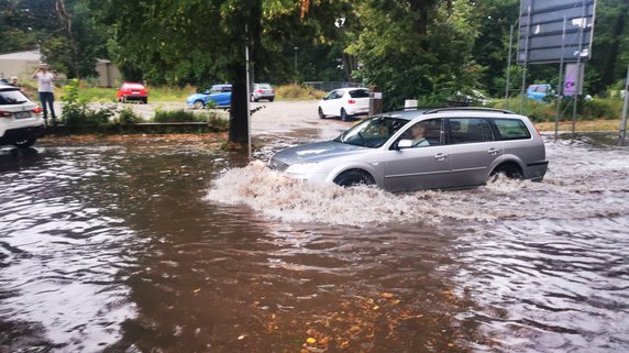 Zalane ulice w Gorzowie