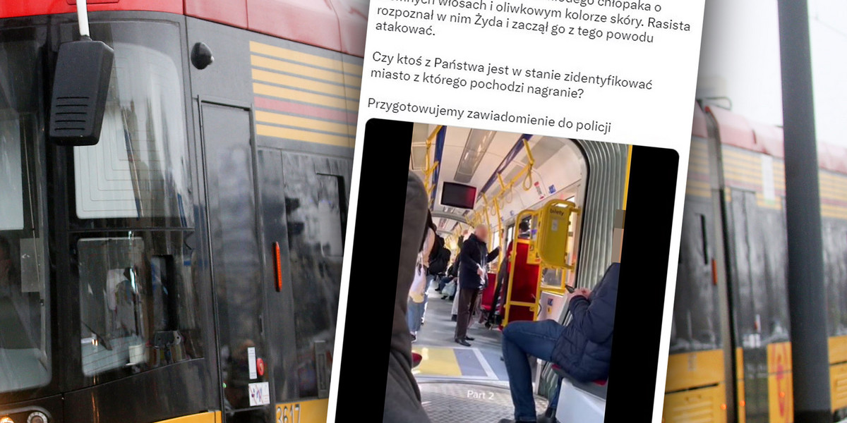 Szokujące sceny w stołecznym tramwaju. Nikt nie reagował.