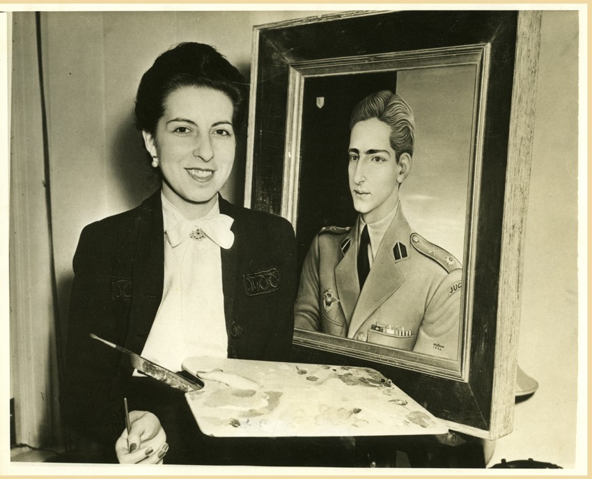 3   Milena kraj portreta kralja Petra II Karađorđevića, Njujork 1942