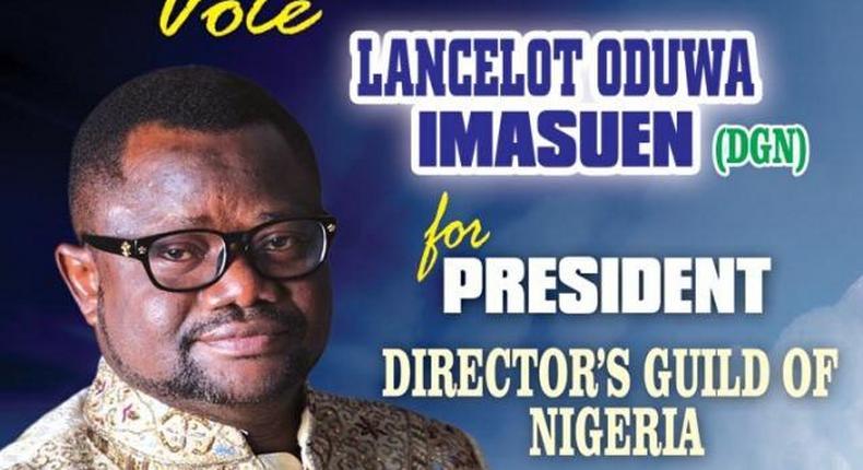 Lancelot Imaseun's DGN president campaign poster 