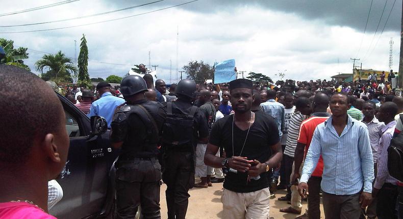 Protesters in Port-Harcourt