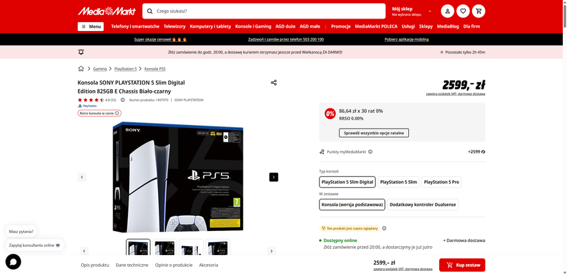 Nowe ceny konsol PlayStation 5 w sieci Media Markt
