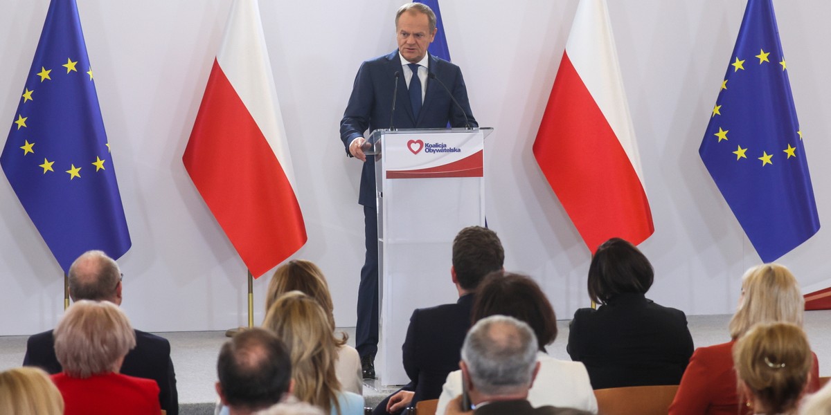 Premier Donald Tusk na Krajowej Radzie PO