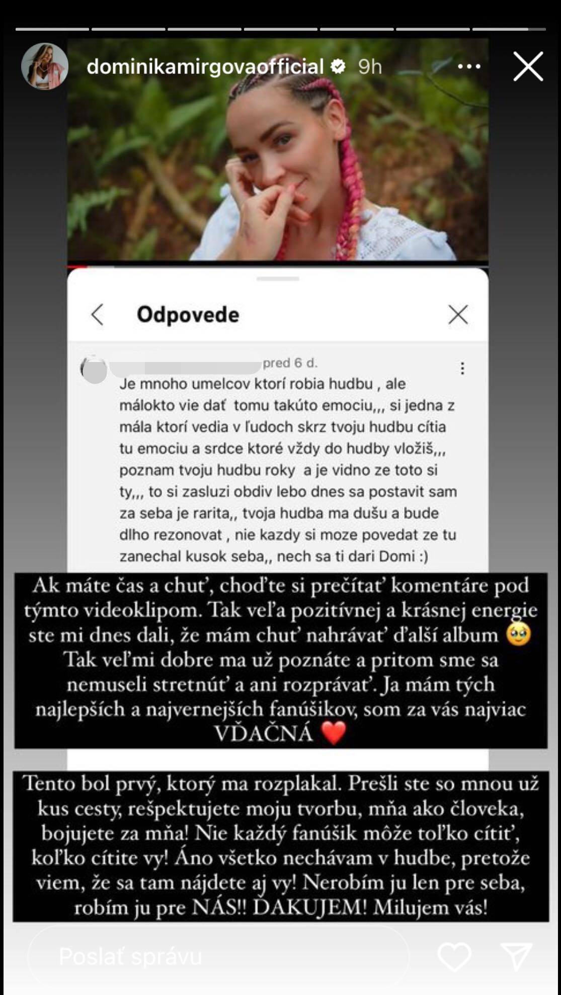Komentáre ju dojali.