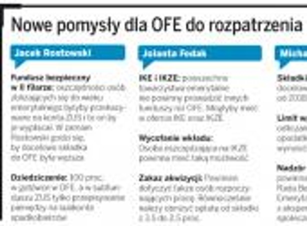 Nowe pomysły dla OFE do rozpatrzenia we wtorek