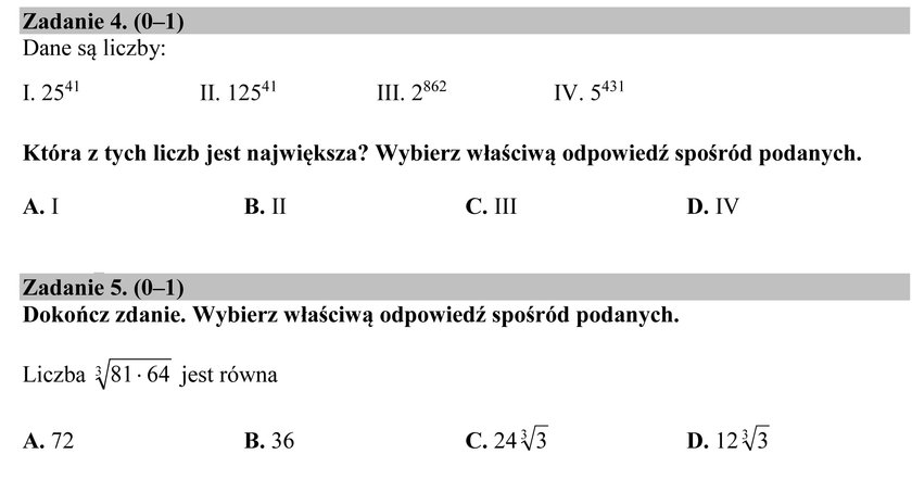 Egzamin gimnazjalny 2016: matematyka pytania i odpowiedzi 