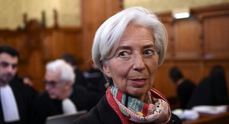 IMF chief Christine Lagarde pictured in a Paris courtroom on December 12, 2016