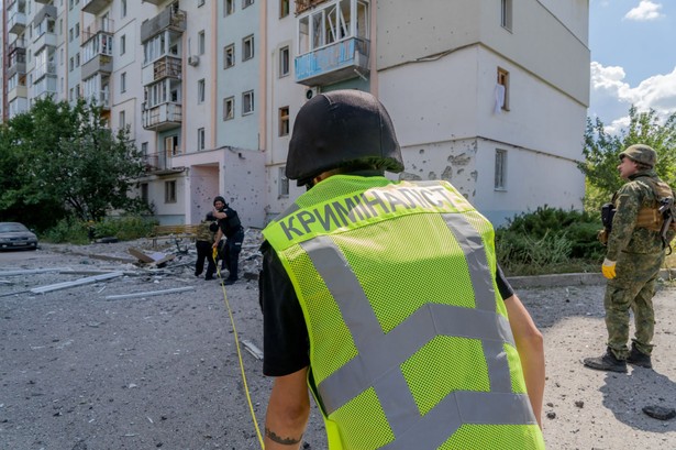 efekty rosyjskiego ostrzału Charkowa