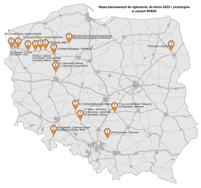 Nowe drogi ekspresowe - przetargi do ogłoszenia w 2023 roku