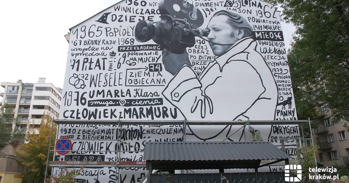 Nowy mural poświęcony Andrzejowi Wajdzie. Kraków świętuje Rok Reżysera