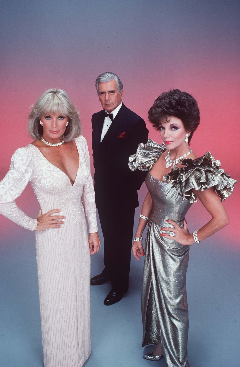 Joan Collins, John Forsythe i Linda Evans. Bohaterowie "Dynastii"