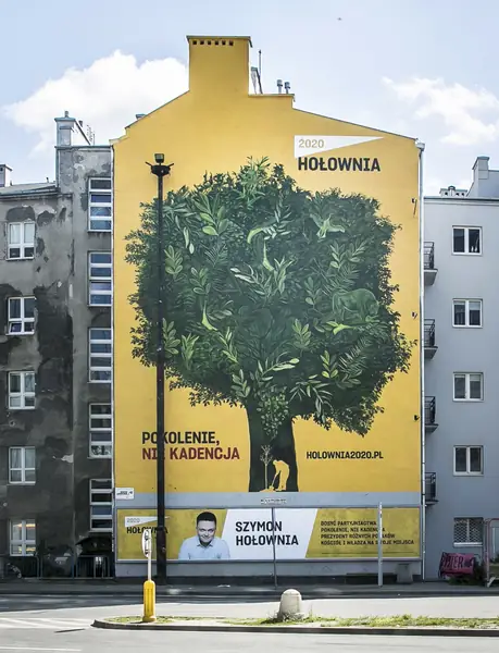 Mural wyborczy Szymona Hołowni