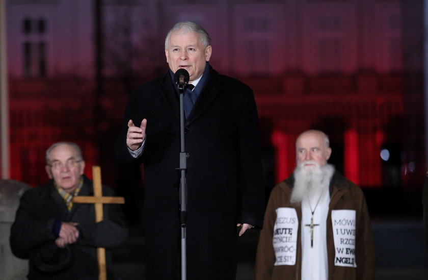 Jarosław Kaczyński przemawiał podczas 95. miesięcznicy smoleńskiej