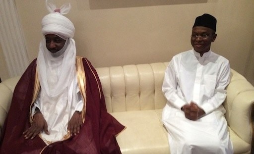 Emir of Kano, Alhaji Muhammadu Sanusi II, (L) and Nasir El-Rufai (Punch)