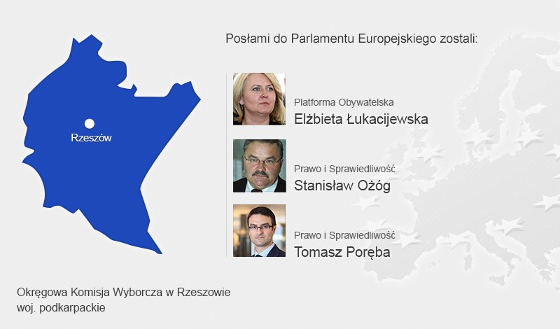 Posłowie, którzy dostali się do Parlamentu Europejskiego - woj. podkarpackie