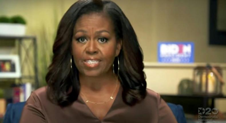 Former first lady Michelle Obama said Donald Trump is the wrong president for our country