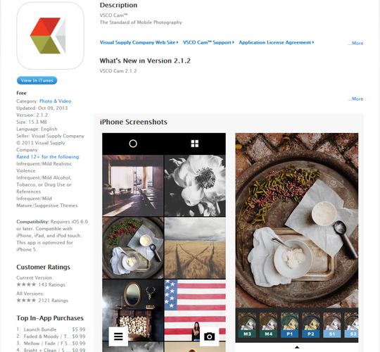 <b>VSCO Cam</b>
<br><br>
Znakomita alternatywa dla popularnego Instagrama. VSCO Cam to nie tylko rozbudowany edytor zdjęć, ale i znakomita aplikacja społecznościowa.
<br><br>
<b>Cena:</b> darmowa