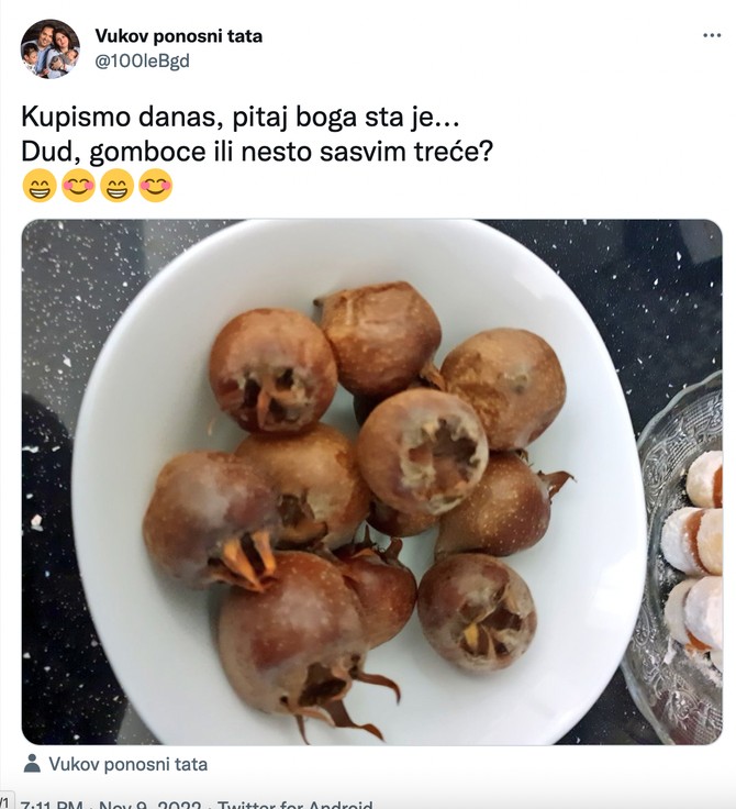 Mušmule, Foto: Screenshot, Tviter