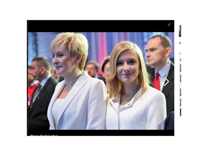 Agata Kornhauser-Duda i Kinga Duda na spotkaniu podsumowującym kampanię wyborczą Andrzeja Dudy - 7 maja 2015 r.