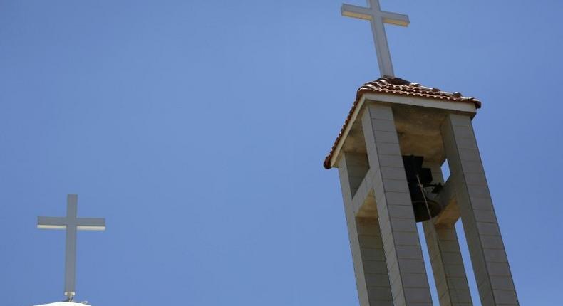 A picture taken on June 11, 2017 shows a church in the village of Ein Qiniye in the Israeli-occupied Golan Heights