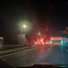 Zapaljena prikolica kamiona kod tunela Železnik