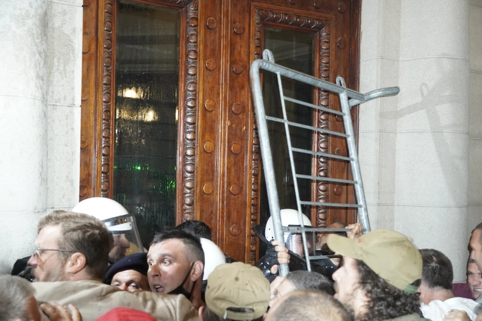 Srđan Nogo na protestu