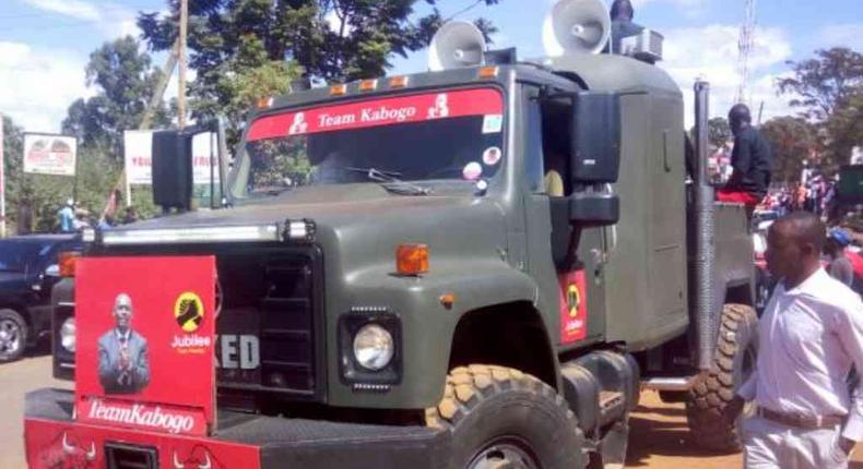 One of the armoured military car