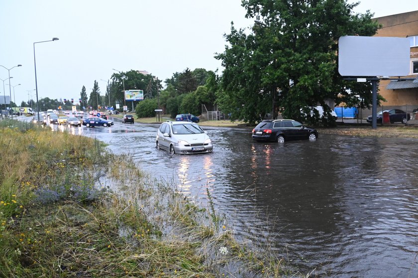 Zalane ulice w Szczecinie