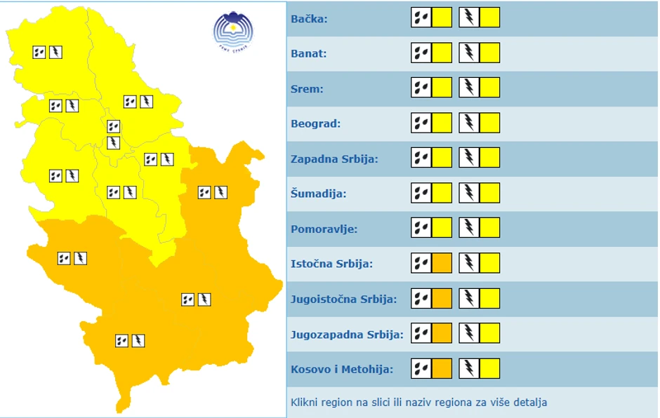 Meteoalarm za 26.4.