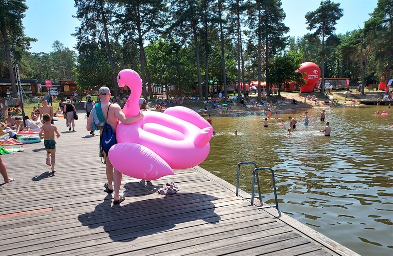 Plaża miejska i molo w Augustowie